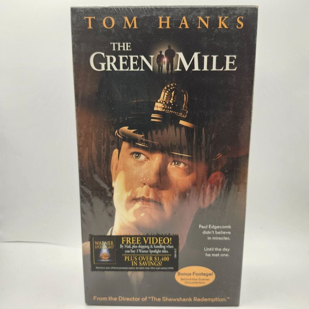 The Green Mile VHS 1999 Warner Bros Sealed Tom Hanks Stephen King Bonus Footage